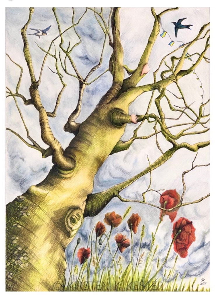 My Artworks / tree and poppies @ Kirsten K Kester | InsightandVisions.com